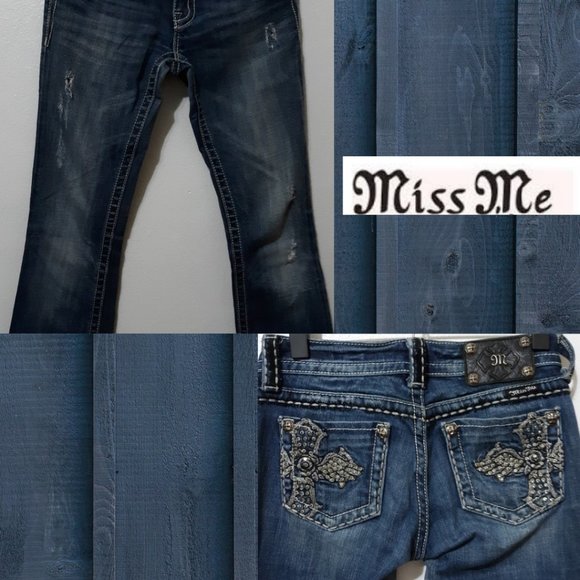 Miss Me Denim - Miss Me Distressed Bootcut JE50953R Dark Wash 25